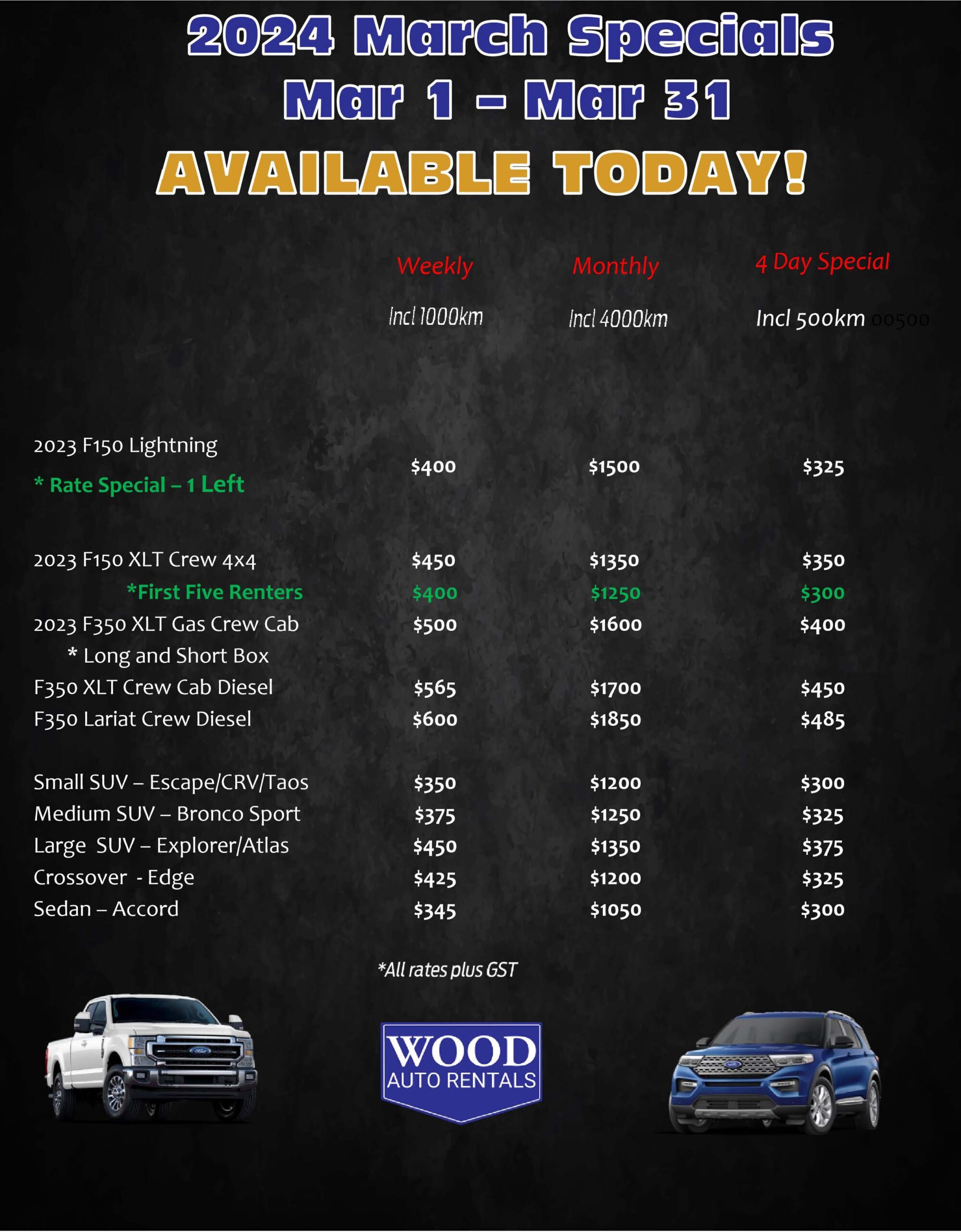 Rate Specials Wood Auto Rentals   March 2024 Specials 2 Scaled 